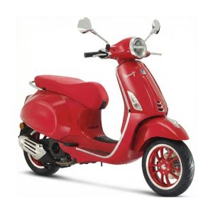 Noleggio Vespa Primavera 125cc Rossa classica a Positano con bauletto - Fratelli Milano Noleggio Scooter