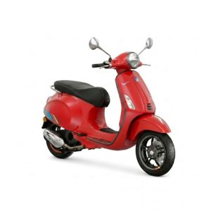 Red Vespa Primavera 150cc rental in Positano, requires motorcycle license - Fratelli Milano.