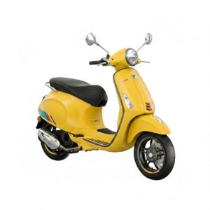 Bright Yellow Vespa Primavera 125cc rental in Positano - Fratelli Milano Scooter Rental.